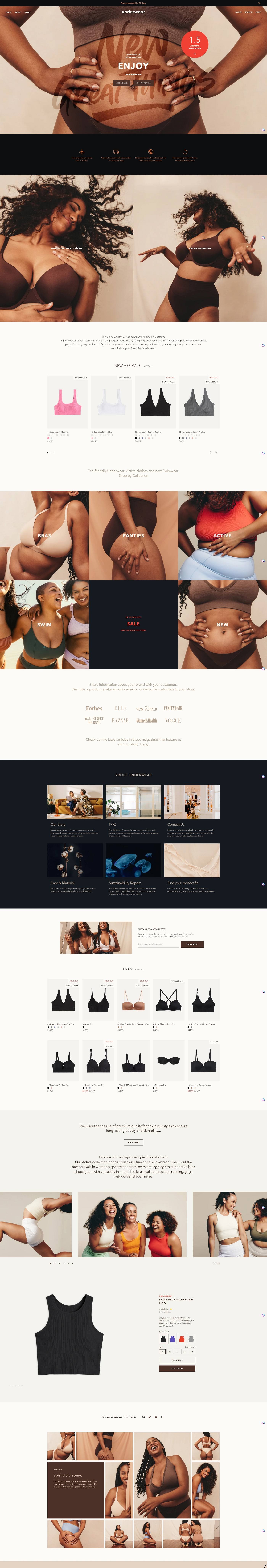 eCommerce website template: Andaman
