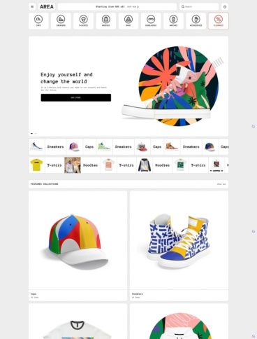 eCommerce website template: Area
