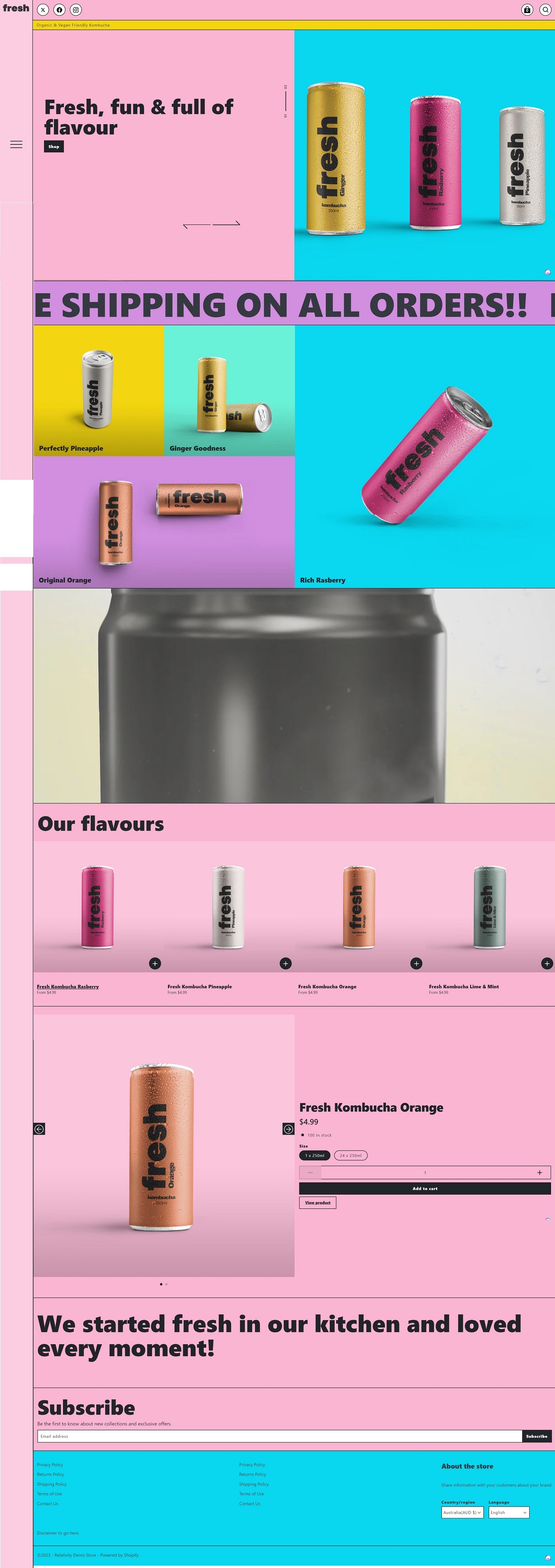 eCommerce website template: Atom