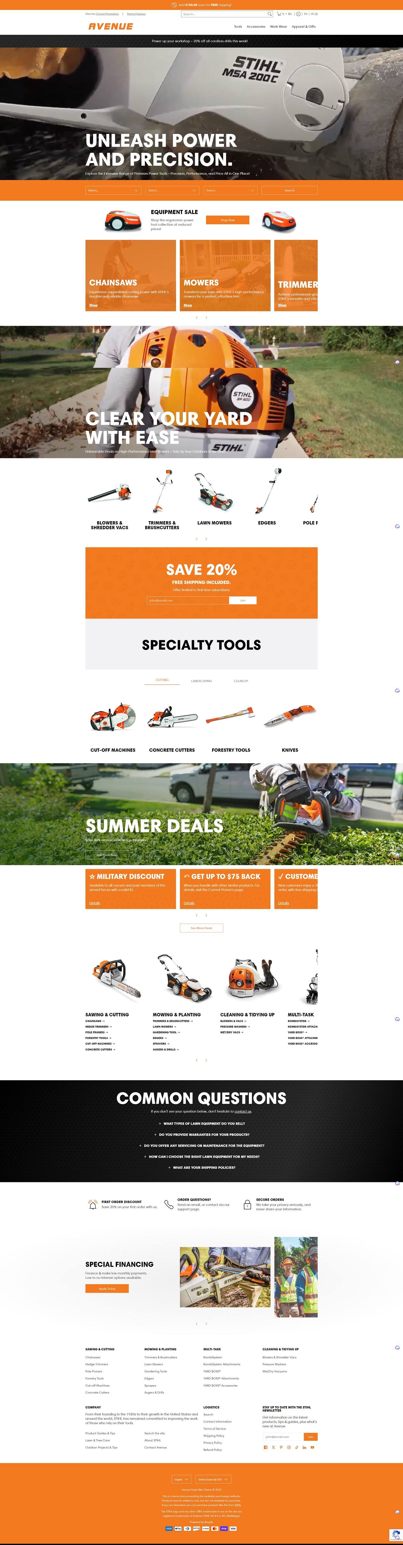 eCommerce website template: Avenue
