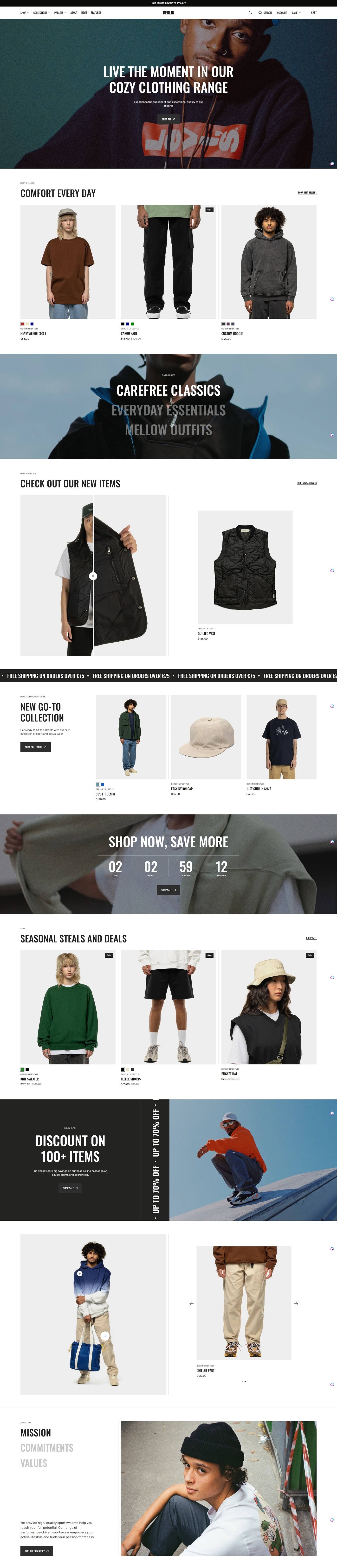 eCommerce website template: Berlin