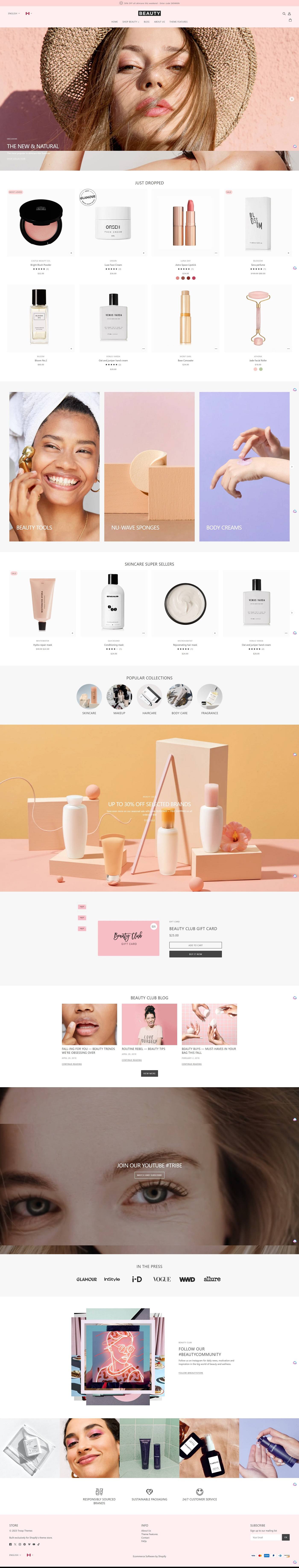 eCommerce website template: Blockshop