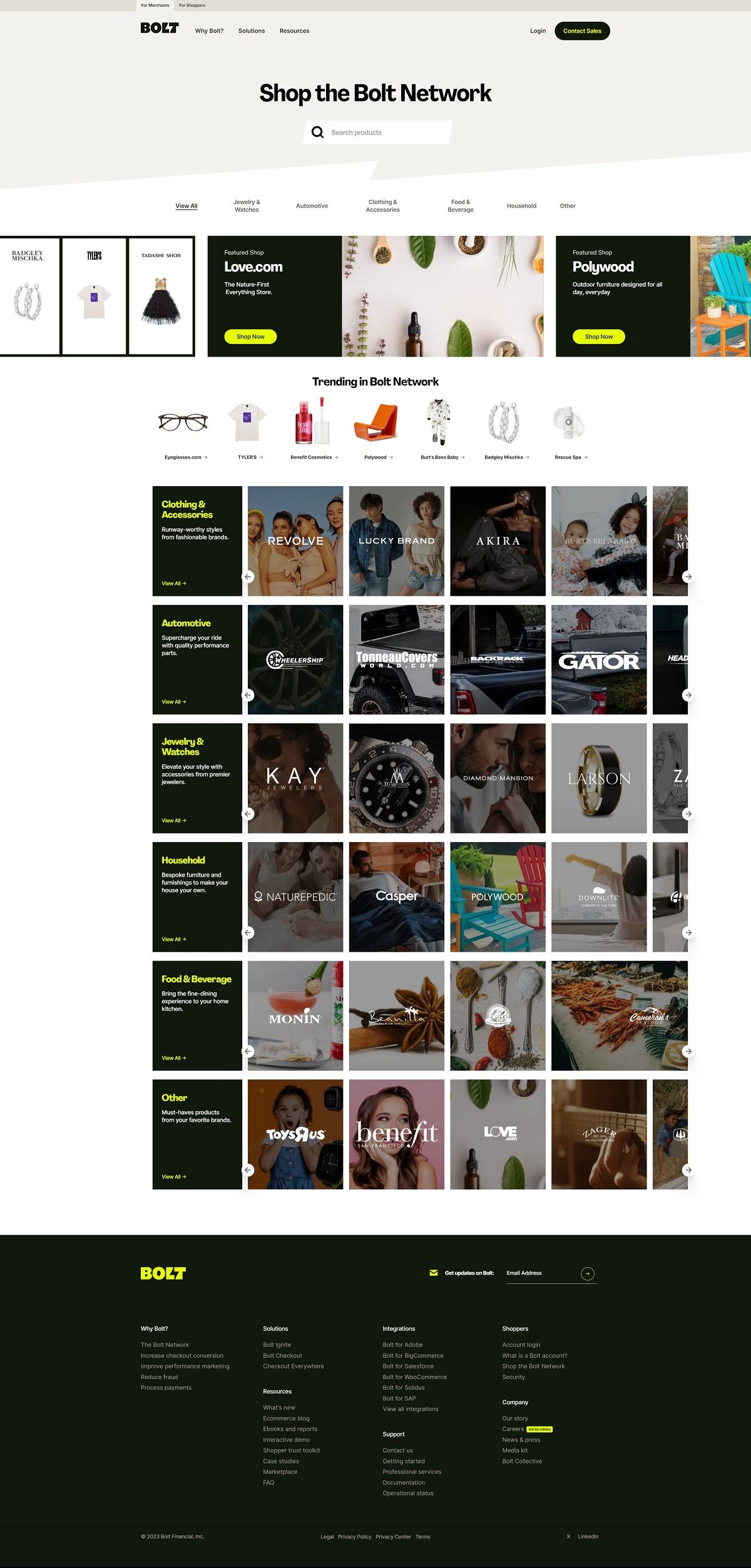 eCommerce website: Bolt