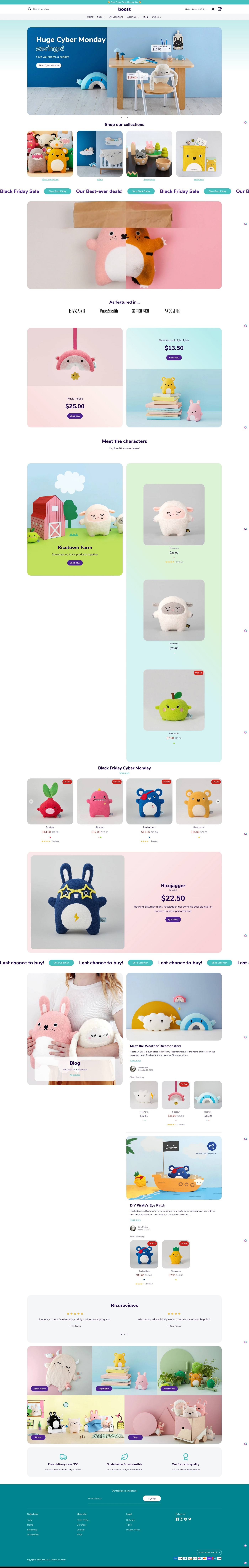 eCommerce website template: Boost