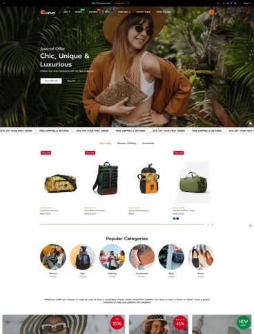 eCommerce website template: Eurus Shopify Theme