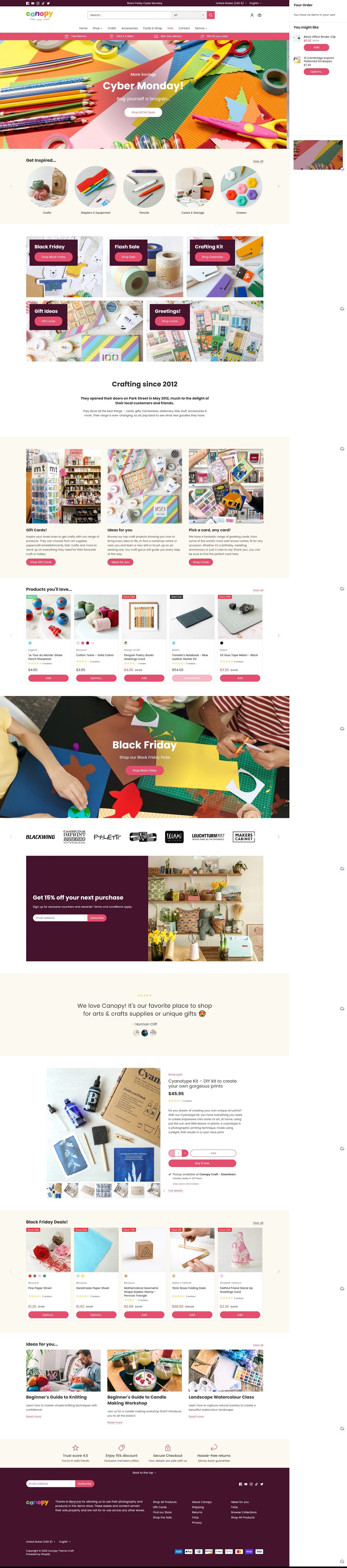 eCommerce website template: Canopy