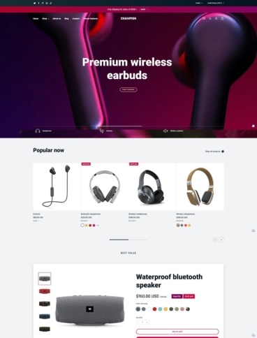 eCommerce website template: Champion