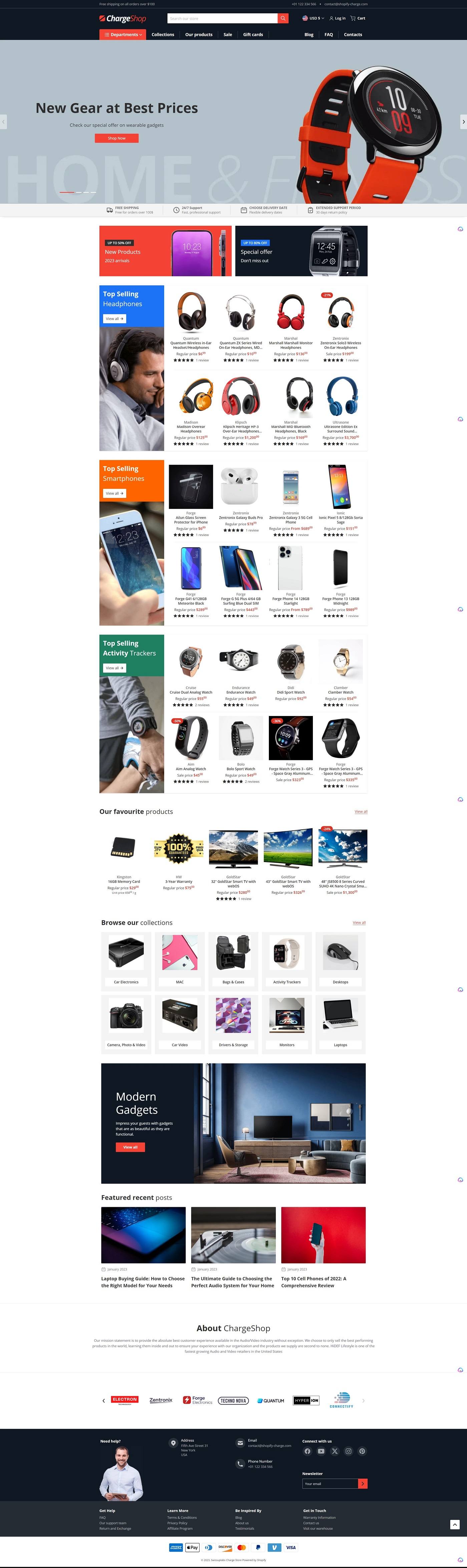 eCommerce website template: Charge