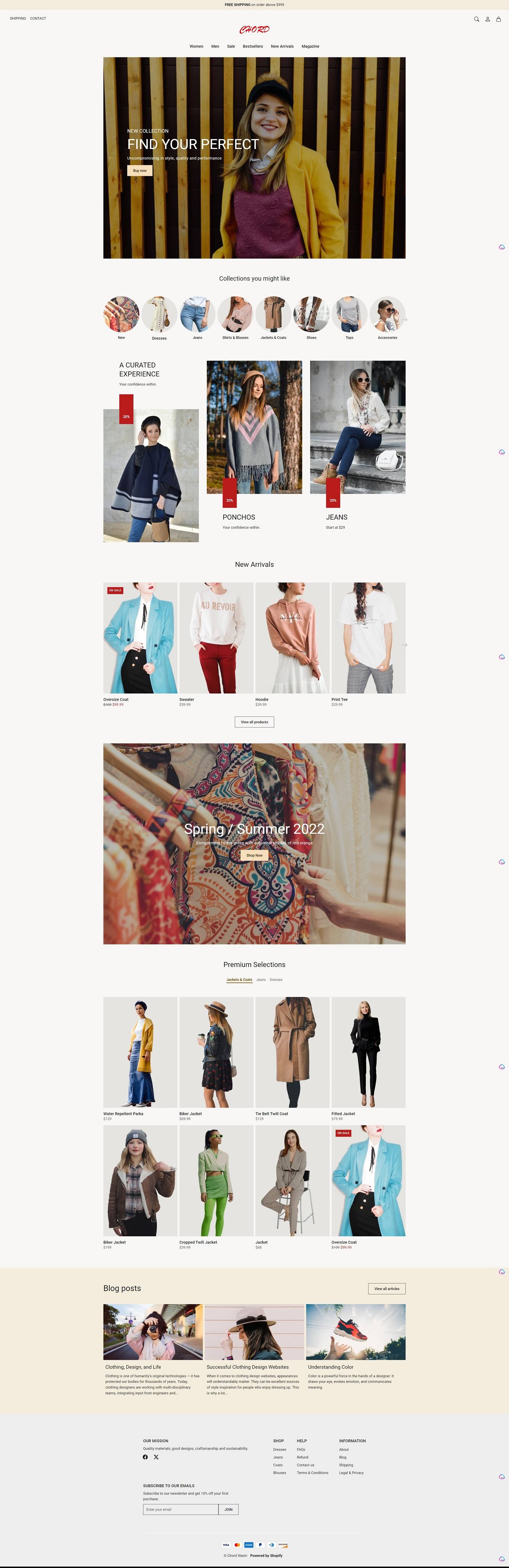 eCommerce website template: Chord Shopify Theme