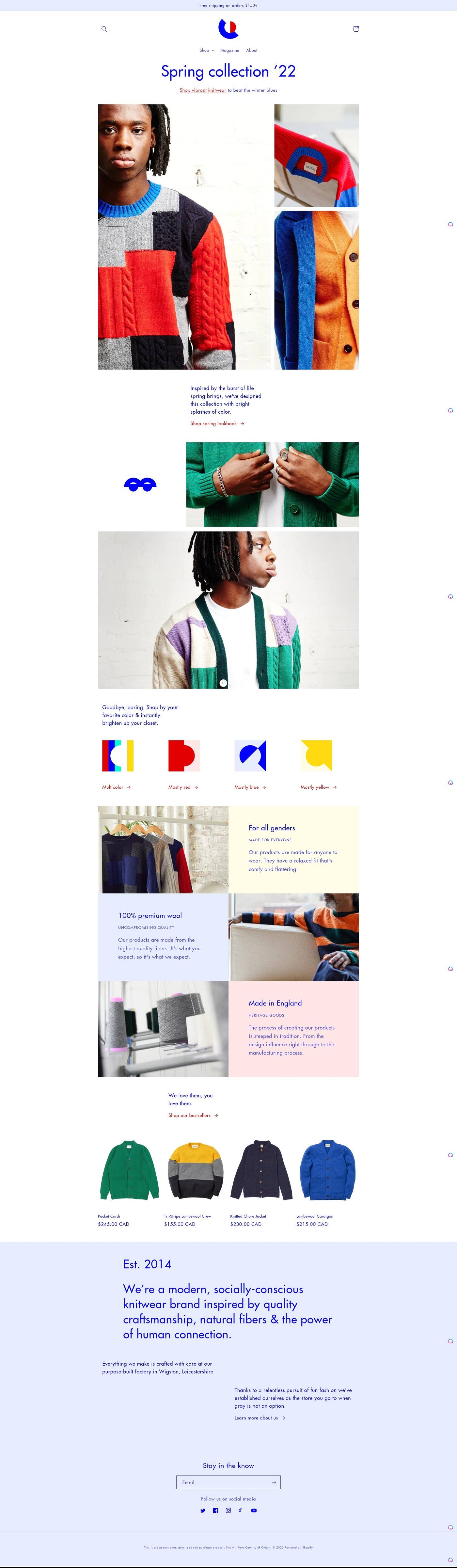 eCommerce website template: Colorblock