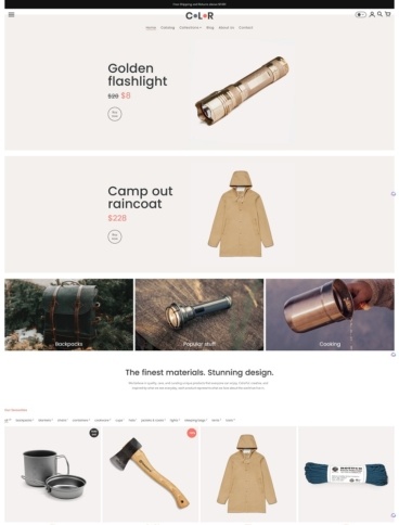 eCommerce website template: Colors