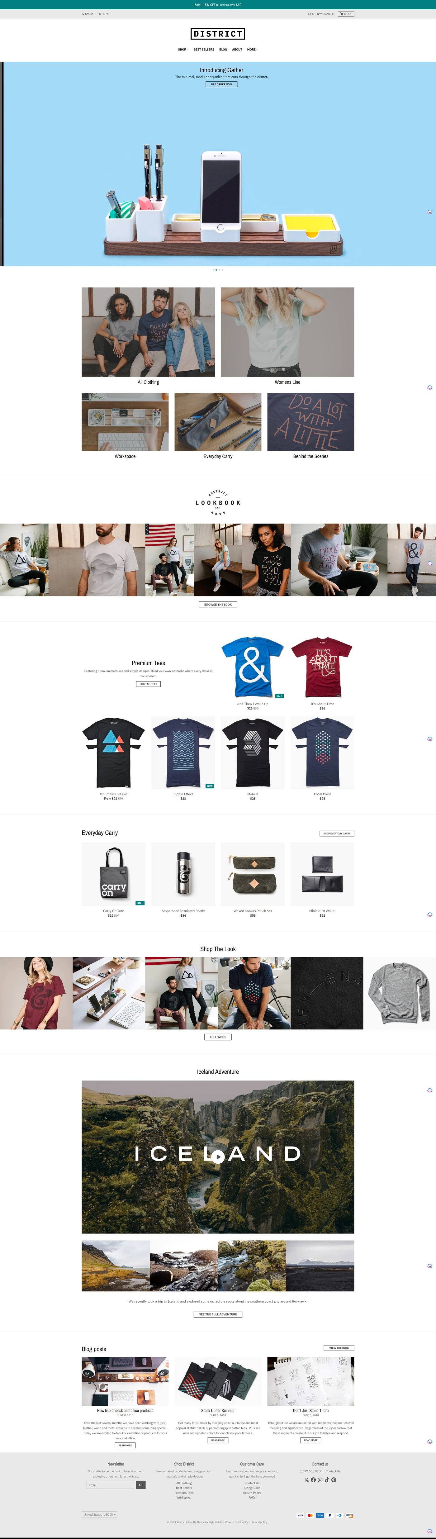 eCommerce website template: District