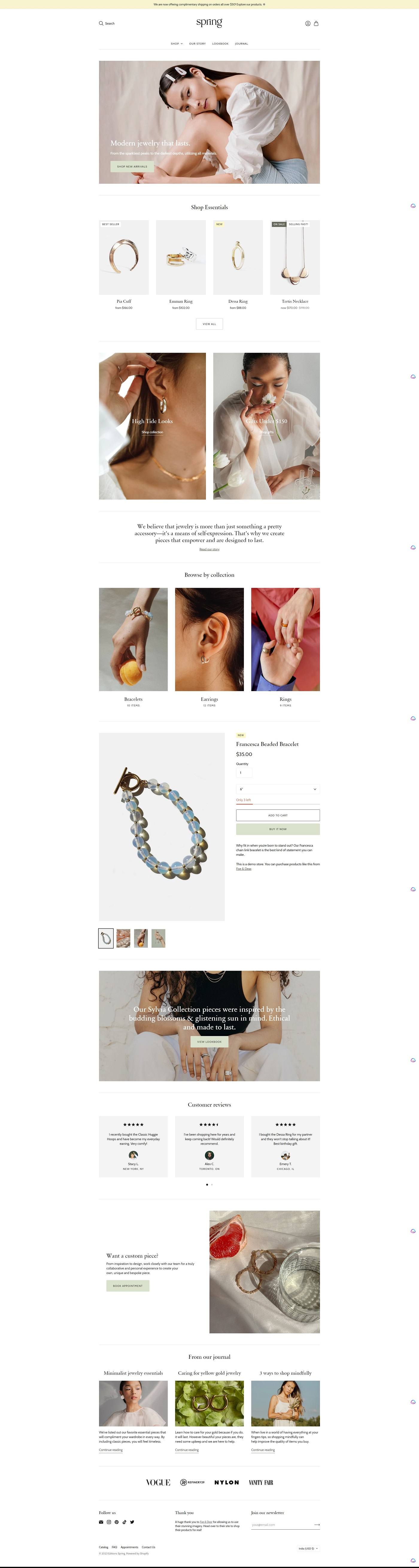 eCommerce website template: Editions