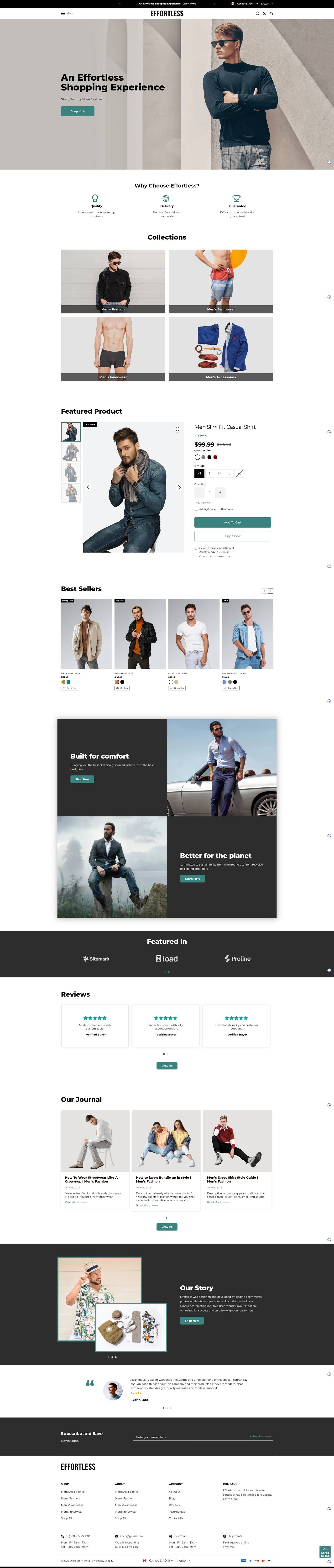 eCommerce website template: Effortless