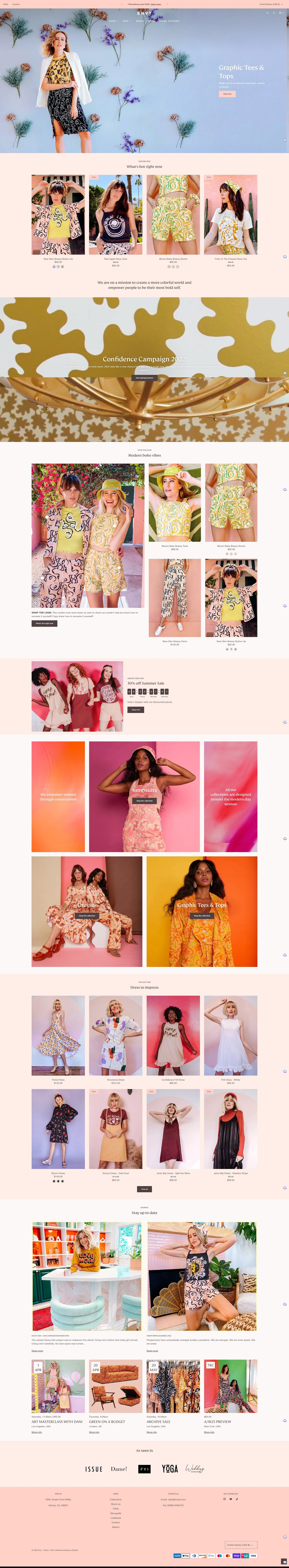 eCommerce website template: Envy