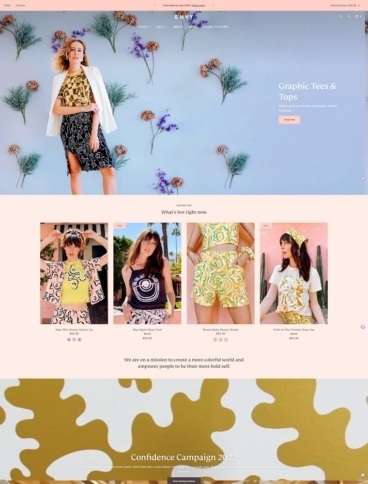 eCommerce website template: Envy