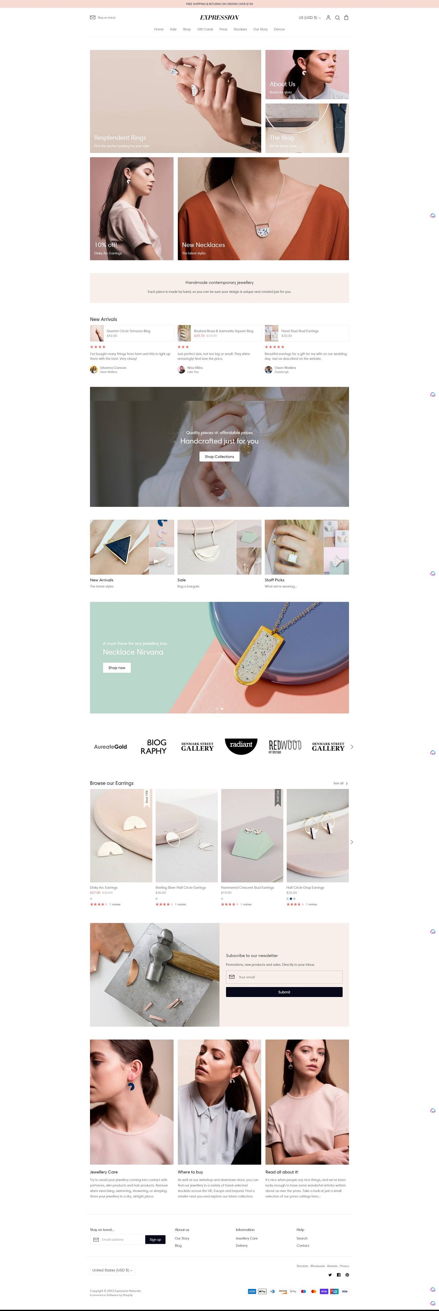 eCommerce website template: Expression