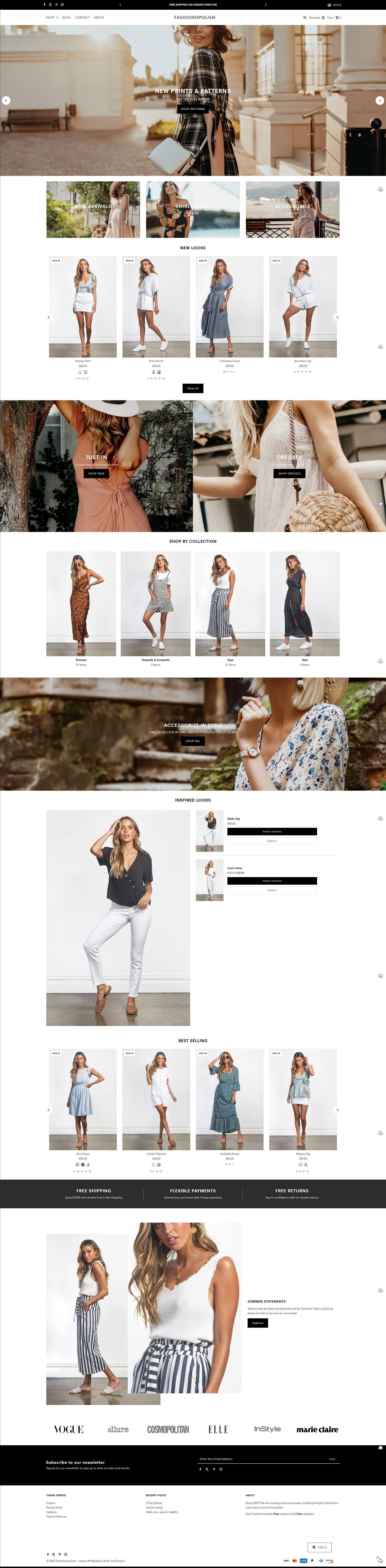 eCommerce website template: Fashionopolism