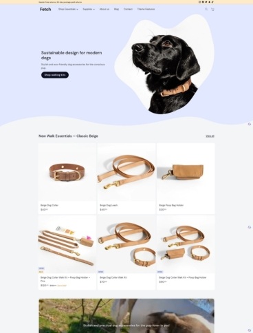 eCommerce website template: Fetch