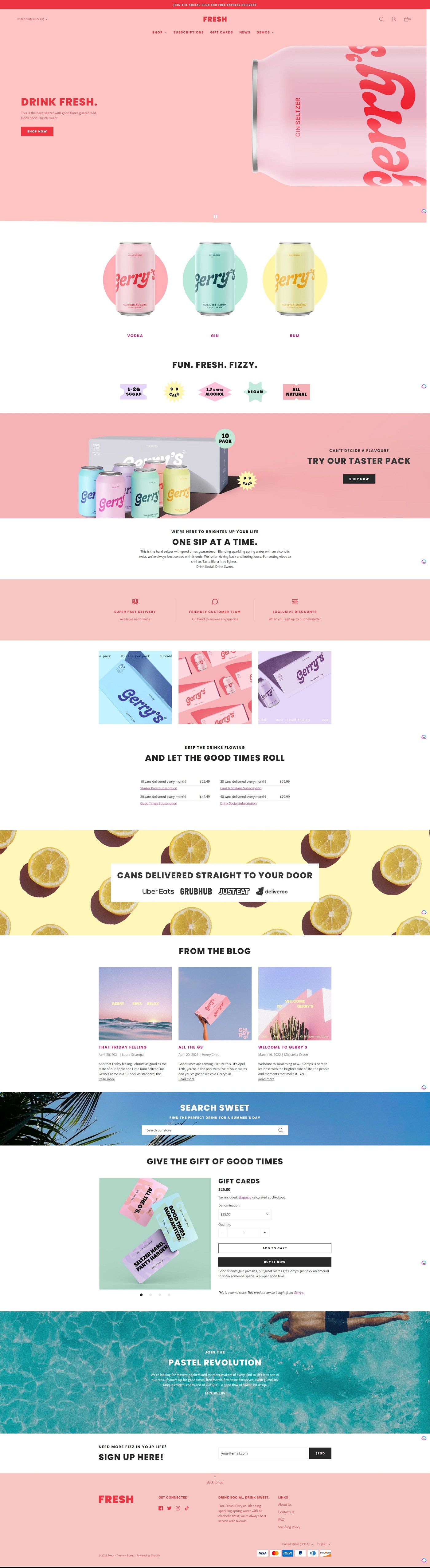 eCommerce website template: Fresh