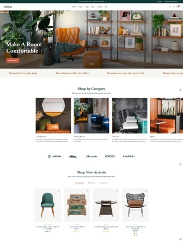 eCommerce website template: Habitat