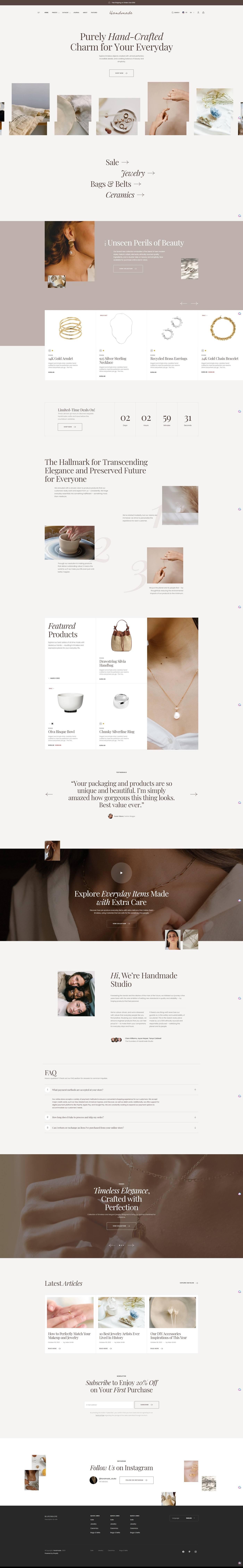 eCommerce website template: Handmade