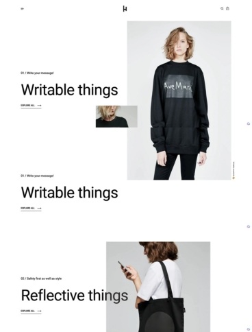 eCommerce website template: Highlight