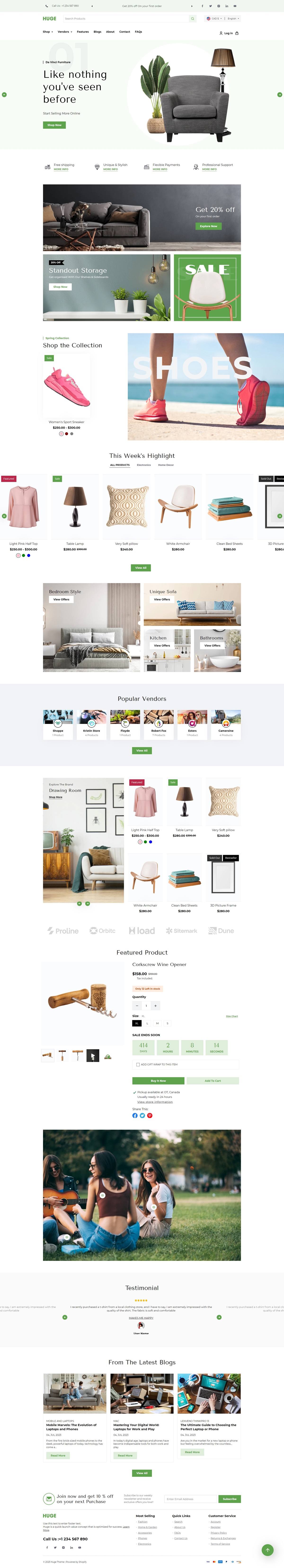 eCommerce website template: Huge