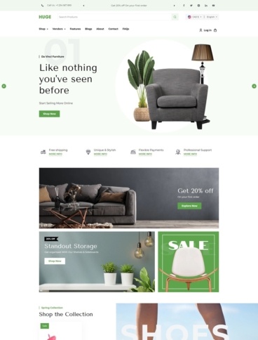 eCommerce website template: Huge