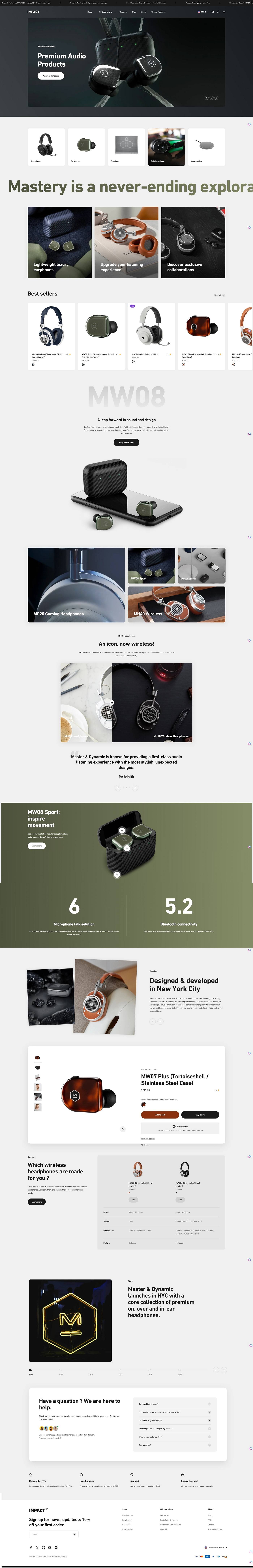 eCommerce website template: Impact