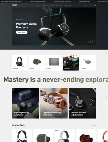 eCommerce website template: Impact