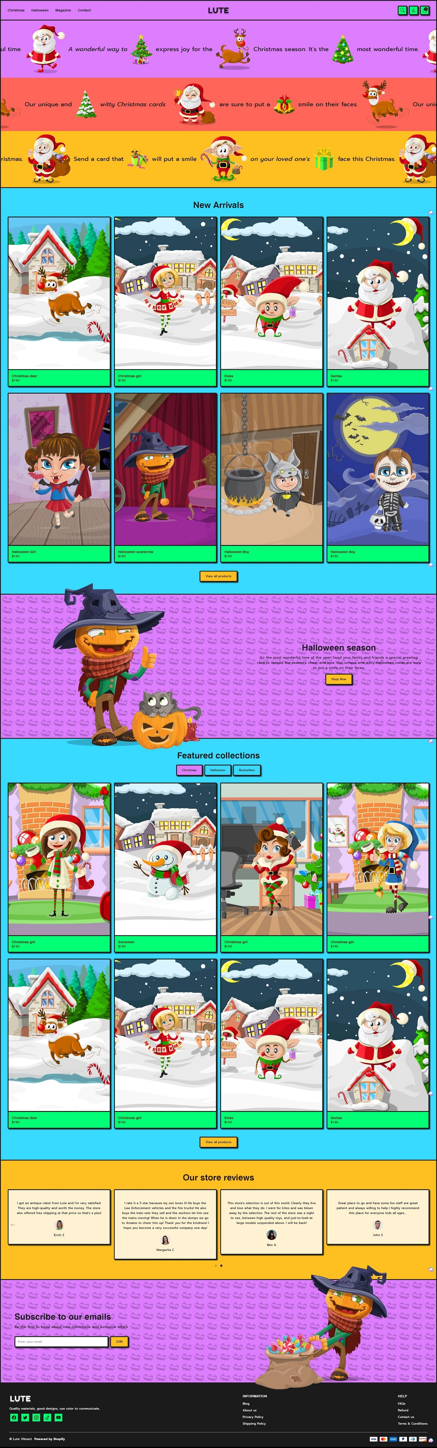 eCommerce website template: Lute