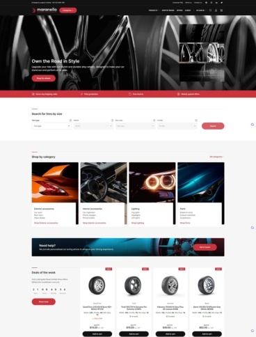eCommerce website template: Maranello