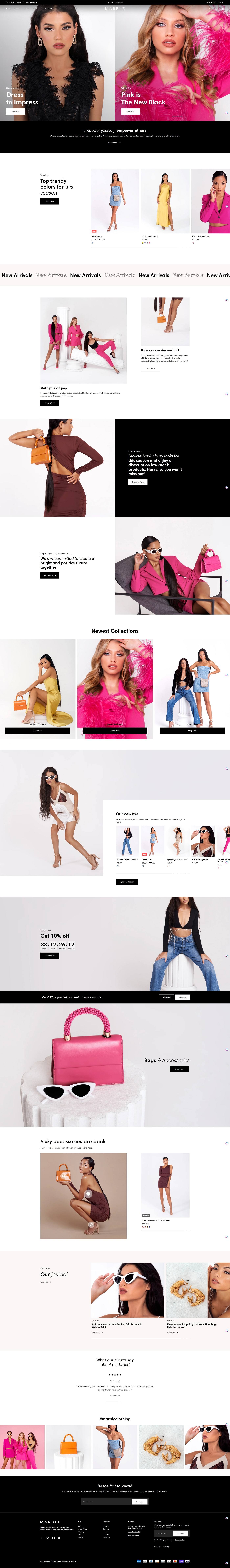 eCommerce website template: Marble