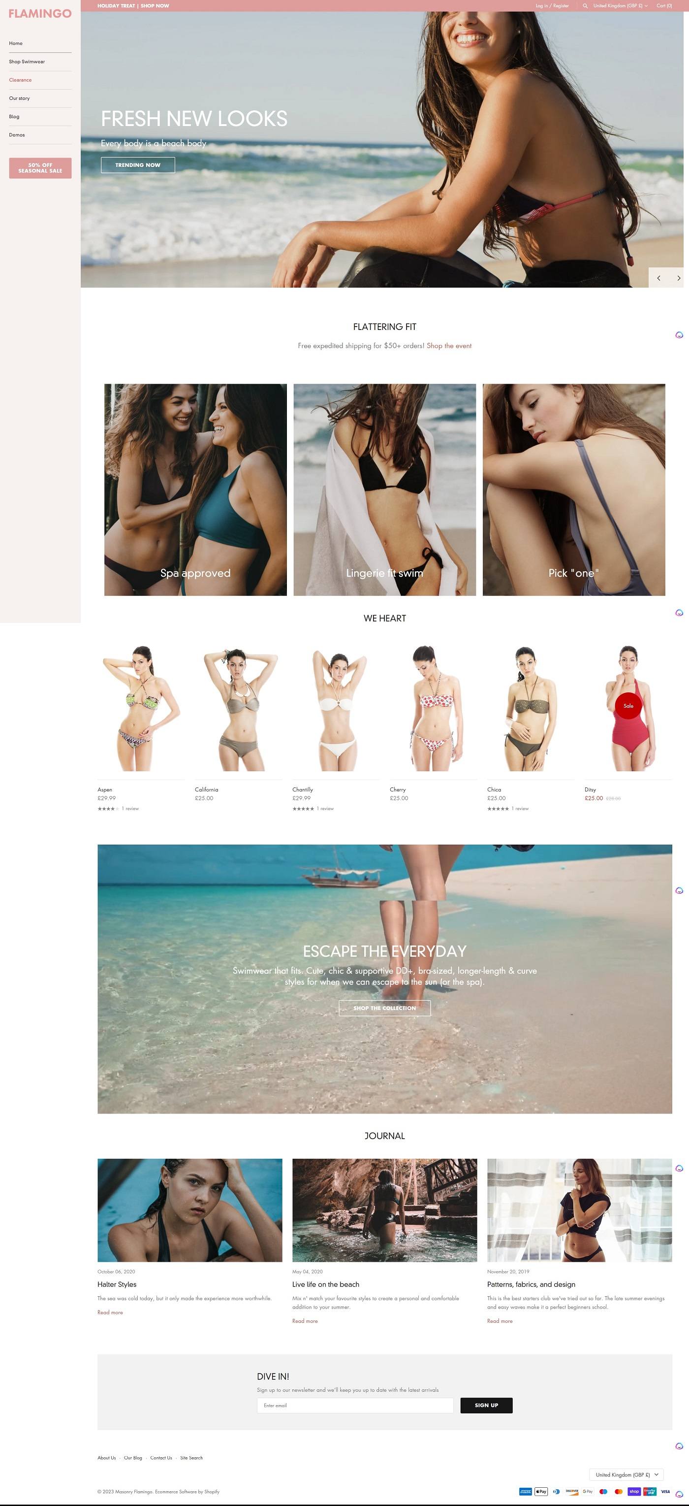 eCommerce website template: Masonry