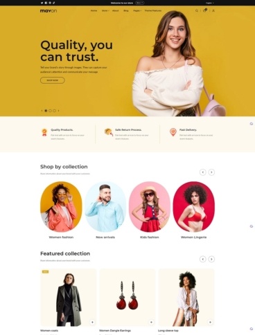eCommerce website template: Mavon