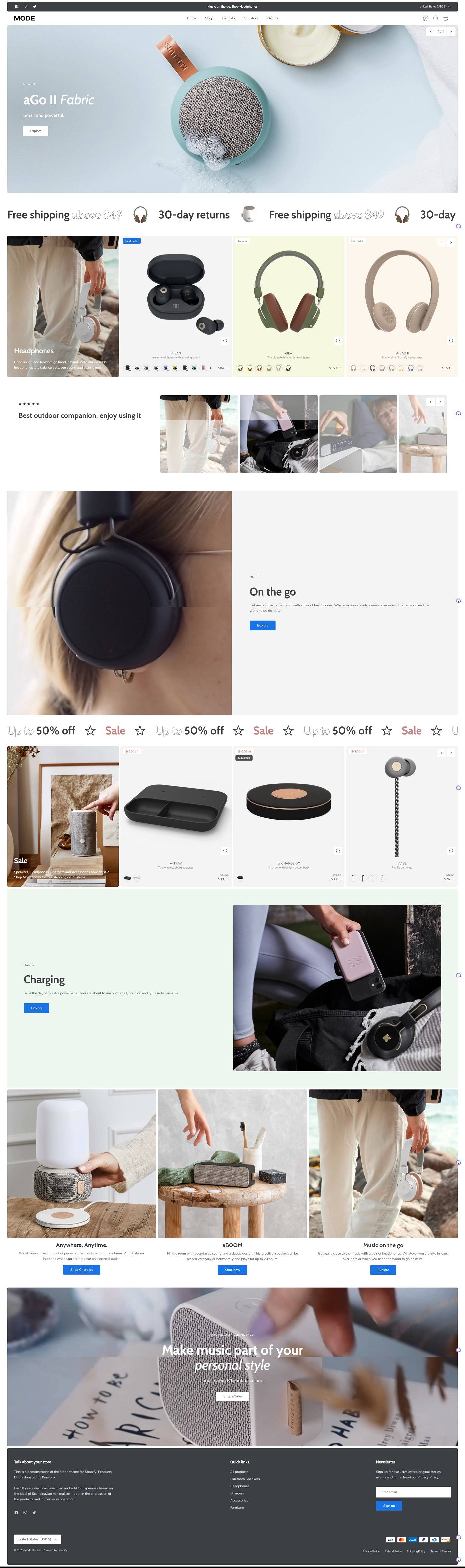 eCommerce website template: Mode