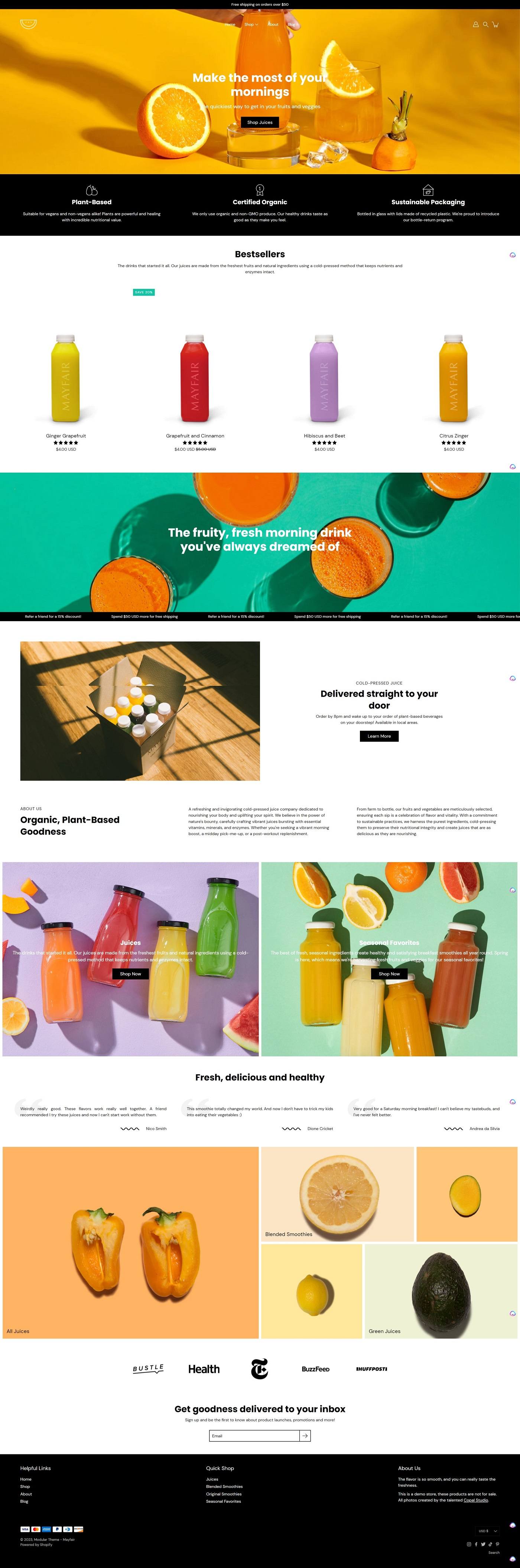 eCommerce website template: Modular