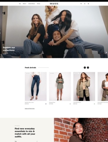 eCommerce website template: Mojave