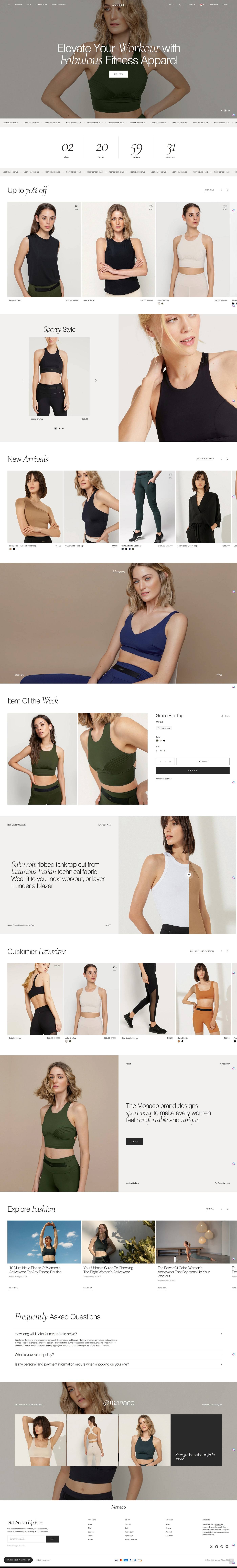 eCommerce website template: Monaco