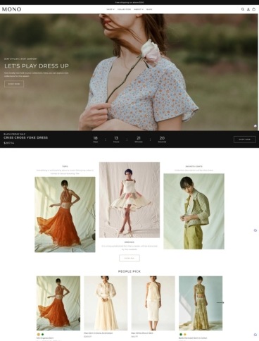 eCommerce website template: Mono