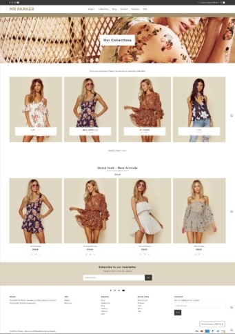 eCommerce website template: Mr Parker
