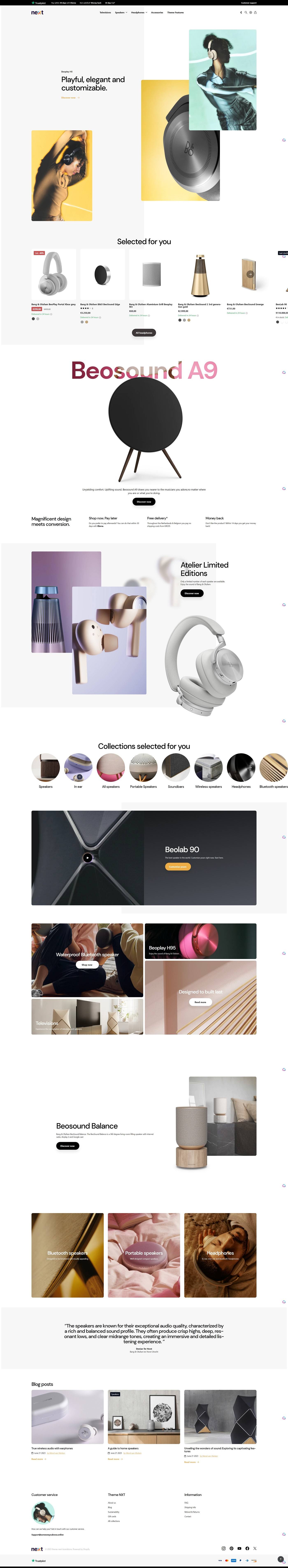 eCommerce website template: Next