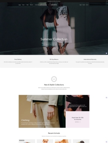 eCommerce website template: North