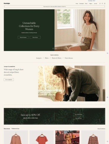 eCommerce website template: Nostalgia