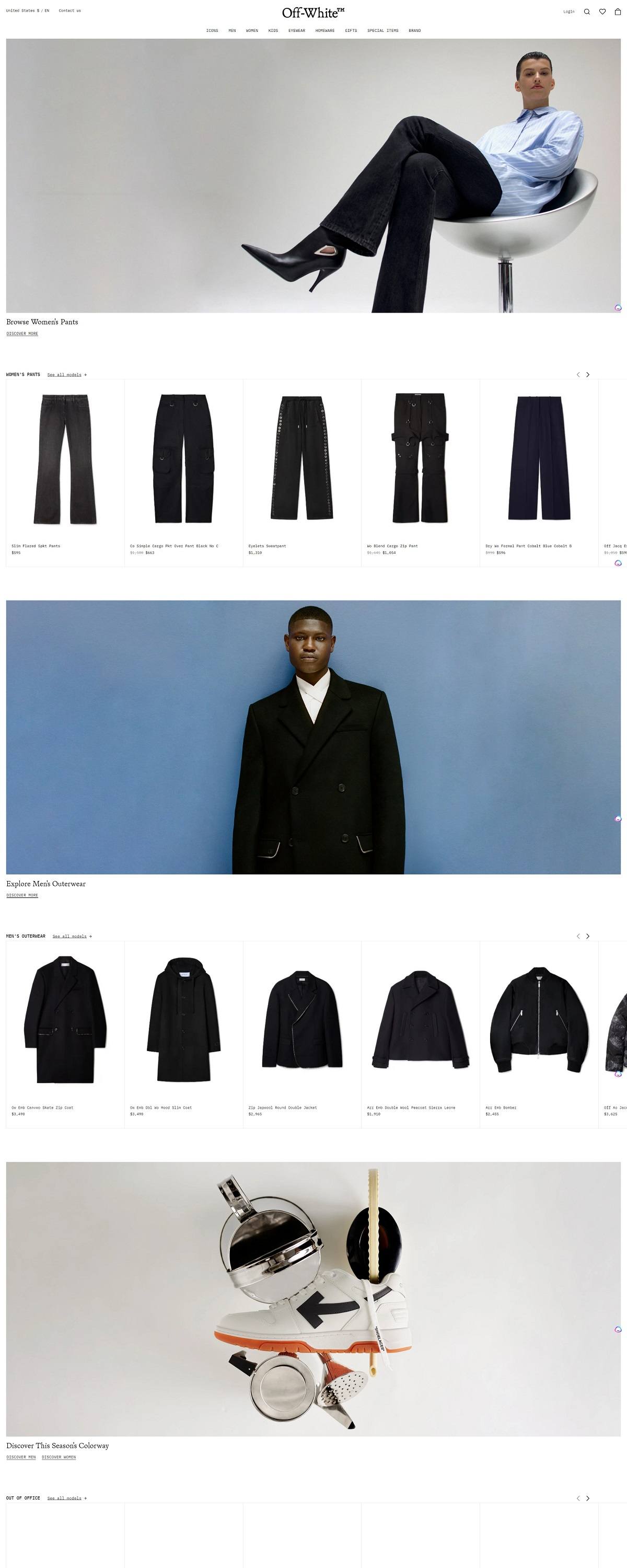 eCommerce website: Off White