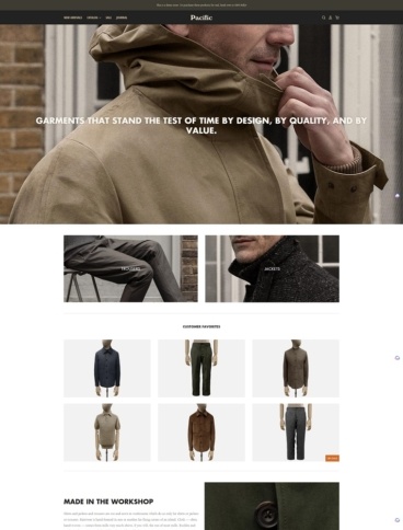 eCommerce website template: Pacific