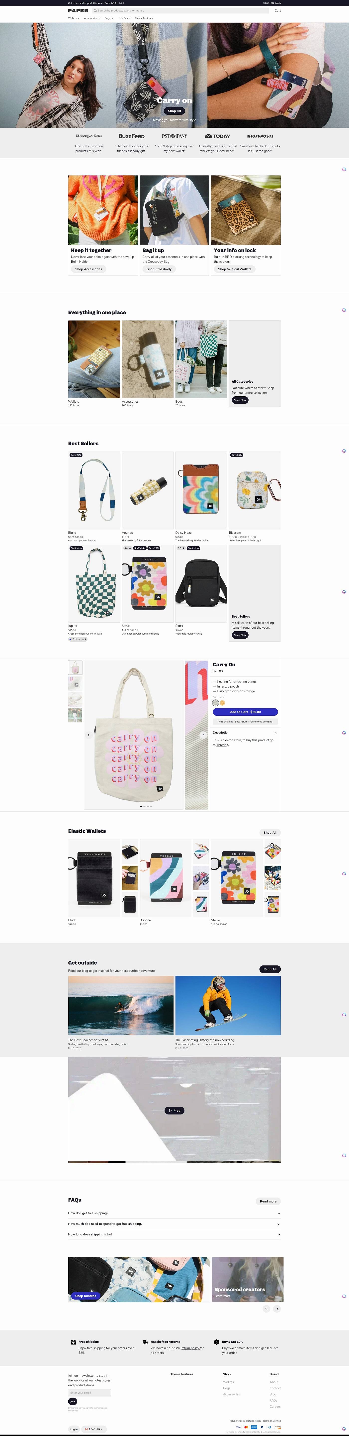 eCommerce website template: Paper