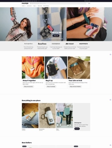 eCommerce website template: Paper