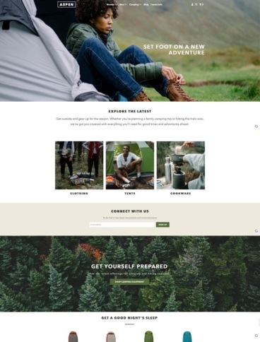 eCommerce website template: Parallax